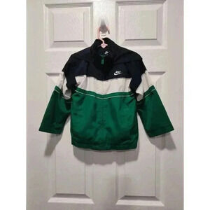 Nike Toddler Full Zip Jacket with‎ Hood and Swoosh Blue white & green. 3T EUC